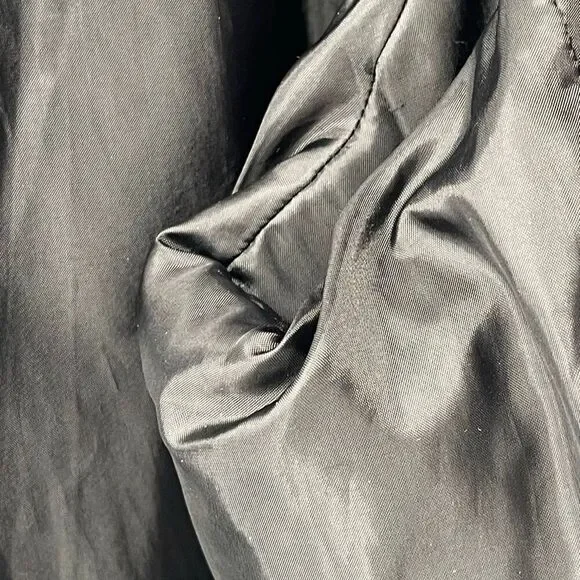 Jones New York Black Modacrylic Velvety Winter Coat XL Faux Fur Trim Full Zip - Picture 11 of 16